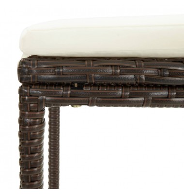  Sodo baro baldų komplektas su pagalvėlėmis, 3 dalių, rudas - Lauko baldų komplektai - 10