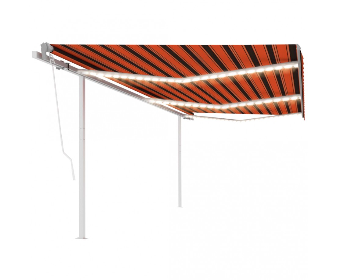 Automatinė markizė su LED/vėjo jutikliu, oranžinė/ruda, 6x3m - Markizės terasoms, langams, durims - 1 Automatinė markizė su LED/vėjo jutikliu, oranžinė/ruda, 6x3m - Markizės terasoms, langams, durims - 1