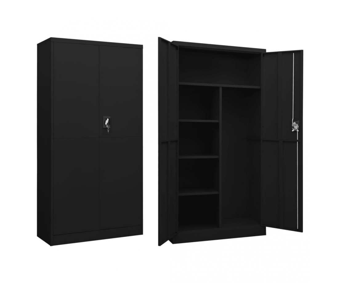 Persirengimo spintelė, juodos spalvos, 90x40x180cm, plienas - Dokumentų spintos - 1 Persirengimo spintelė, juodos spalvos, 90x40x180cm, plienas - Dokumentų spintos - 1