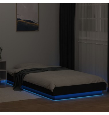  Lovos rėmas su LED, juodas, 90x200cm, apdirbta mediena - Lovos - 4