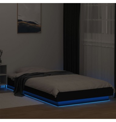  Lovos rėmas su LED, juodas, 75x190cm, apdirbta mediena - Lovos - 4