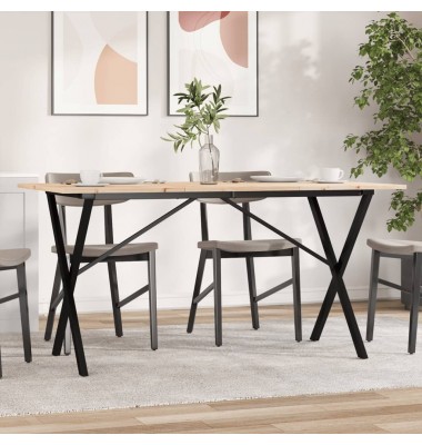 Valgomojo stalas, 160x80x75cm, pušis ir ketus, X formos rėmas - Stalai - 1