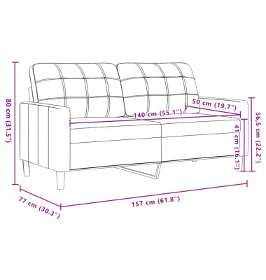  Dvivietė sofa, šviesiai pilkos spalvos, 140cm, aksomas - Sofos, sofos-lovos - 8