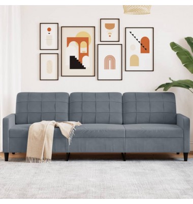  Trivietė sofa, tamsiai pilkos spalvos, 210cm, aksomas - Sofos, sofos-lovos - 1