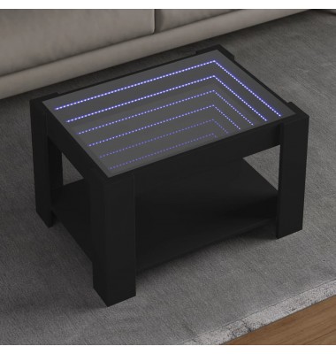  Kavos staliukas su LED, juodas, 73x53x45cm, apdirbta mediena - Kavos staliukai - 1