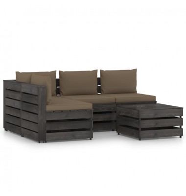  Sodo komplektas su pagalvėlėmis, 5 dalių, impregnuota mediena - Lauko baldų komplektai - 1