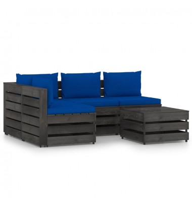  Sodo komplektas su pagalvėlėmis, 5 dalių, impregnuota mediena - Lauko baldų komplektai - 1