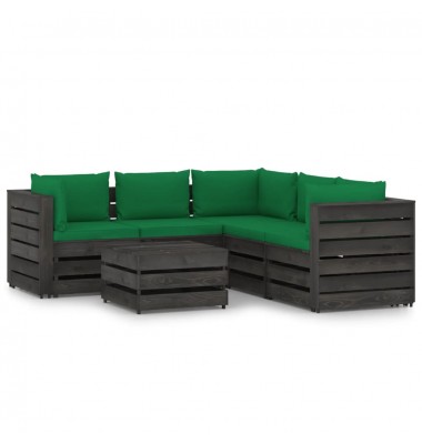  Sodo komplektas su pagalvėlėmis, 6 dalių, impregnuota mediena - Lauko baldų komplektai - 1