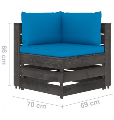  Sodo komplektas su pagalvėlėmis, 7 dalių, impregnuota mediena - Lauko baldų komplektai - 9