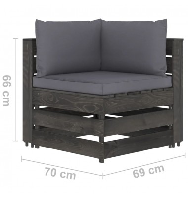  Sodo komplektas su pagalvėlėmis, 9 dalių, impregnuota mediena - Lauko baldų komplektai - 8