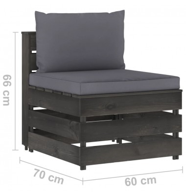  Sodo komplektas su pagalvėlėmis, 9 dalių, impregnuota mediena - Lauko baldų komplektai - 9