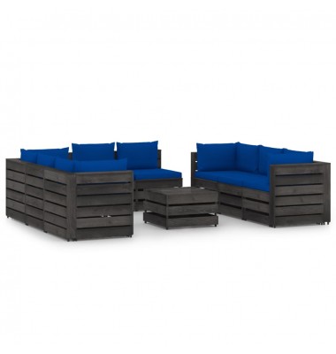  Sodo komplektas su pagalvėlėmis, 9 dalių, impregnuota mediena - Lauko baldų komplektai - 1