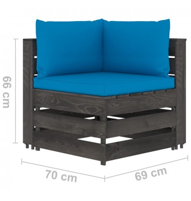  Sodo komplektas su pagalvėlėmis, 10 dalių, impregnuota mediena - Lauko baldų komplektai - 8