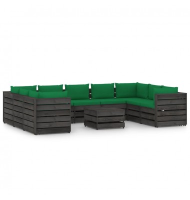  Sodo komplektas su pagalvėlėmis, 10 dalių, impregnuota mediena - Lauko baldų komplektai - 1