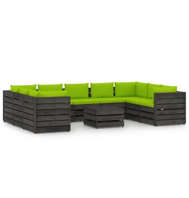  Sodo komplektas su pagalvėlėmis, 10 dalių, impregnuota mediena - Lauko baldų komplektai - 1