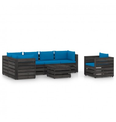  Sodo komplektas su pagalvėlėmis, 7 dalių, impregnuota mediena - Lauko baldų komplektai - 1