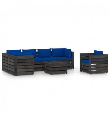  Sodo komplektas su pagalvėlėmis, 7 dalių, impregnuota mediena - Lauko baldų komplektai - 1