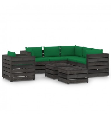  Sodo komplektas su pagalvėlėmis, 8 dalių, impregnuota mediena - Lauko baldų komplektai - 1