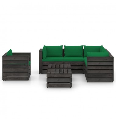  Sodo komplektas su pagalvėlėmis, 8 dalių, impregnuota mediena - Lauko baldų komplektai - 2