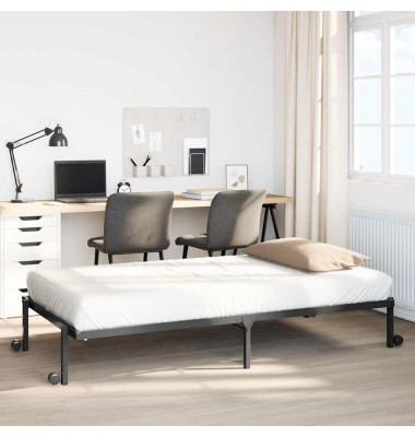  Lovos rėmas be čiužinio Sulankstomas juodas 100x190cm Plieninis - Lovos - 1