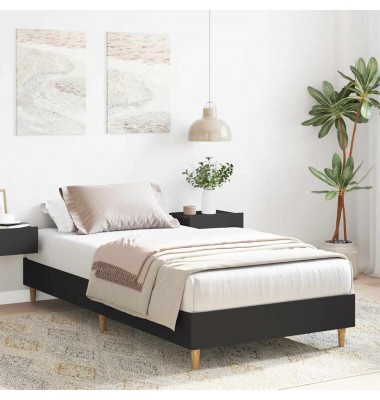  lovos rėmas be čiužinio juodas 90x200 cm inžinerinė mediena - Lovos - 3