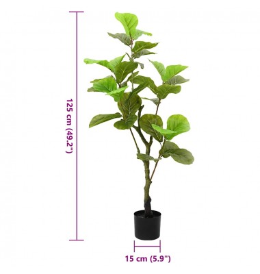  Dirbtinis fikusas, žalios spalvos, 125cm, 30 lapai - Dirbtiniai augalai - 5