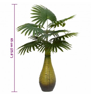  Dirbtinis palmių augalas, žalios spalvos, 65cm, 9 lapų - Dirbtiniai augalai - 5