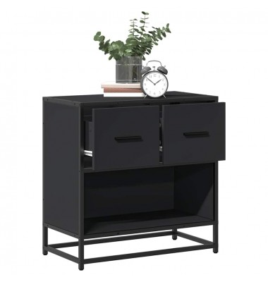  naktinė spintelė Juoda 60x31x60 cm Mediena ir metalas - Naktinės spintelės - 1