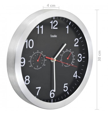  Sieninis laikrodis su kvarciniu mechanizmu, juodas, 30cm - Laikrodžiai - 6