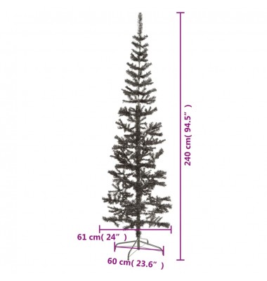  Siaura Kalėdų eglutė, juodos spalvos, 240cm - Kalėdinės eglutės - 7