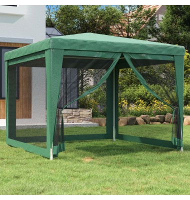  Proginė palapinė su 4 tinklinėmis sienomis, žalia, 3x3m, HDPE - Lauko pavėsinės - 1