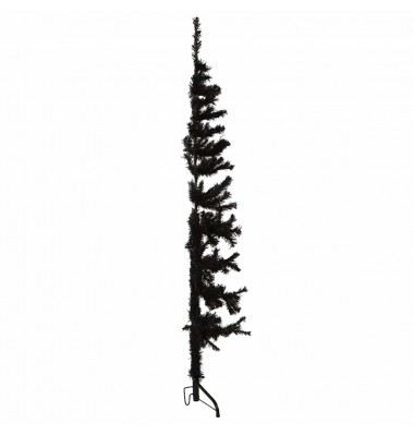  Siaura dirbtinė pusinė Kalėdų eglutė su stovu, juoda, 150cm - Kalėdinės eglutės - 4