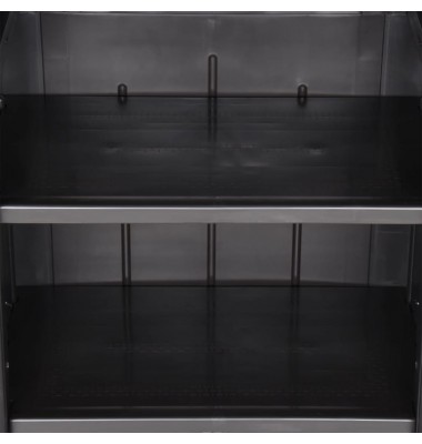 Sodo spintelė daiktams, juodos spalvos, 65x45x172cm, PP ratanas - Biuro spintos, spintelės - 5
