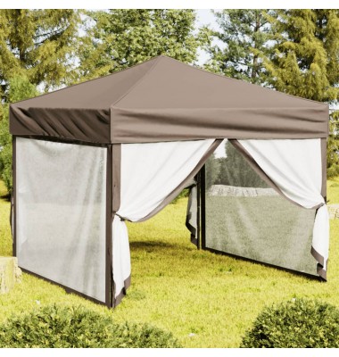  Proginė palapinė su šoninėmis sienomis, taupe, 3x3m - Lauko pavėsinės - 1