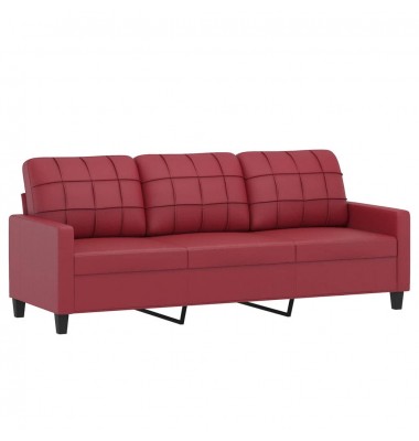  Trivietė sofa, raudonojo vyno spalvos, 180cm, dirbtinė oda - Sofos, sofos-lovos - 2