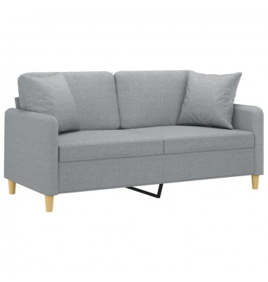  Dvivietė sofa su pagalvėlėmis, šviesiai pilka, 140cm, audinys - Sofos, sofos-lovos - 3