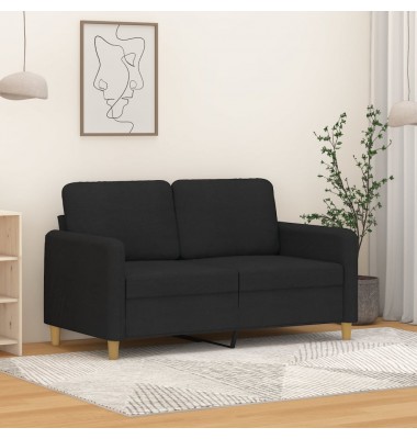  Dvivietė sofa, juodos spalvos, 120cm, audinys - Sofos, sofos-lovos - 1