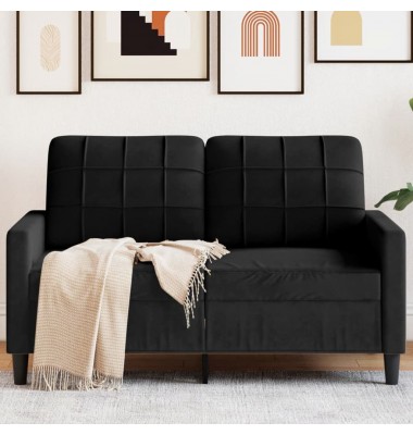  Dvivietė sofa, juodos spalvos, 120cm, aksomas - Sofos, sofos-lovos - 1