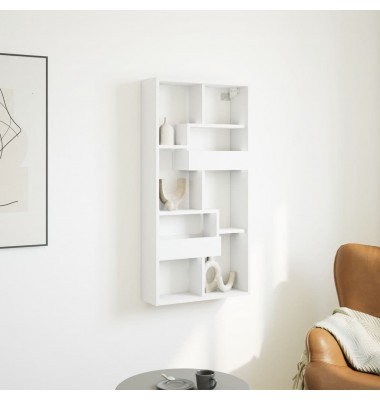  Sieninė spintelė, baltos spalvos, 50x15x100cm, apdirbta mediena - Pakabinamos lentynos, spintelės - 1