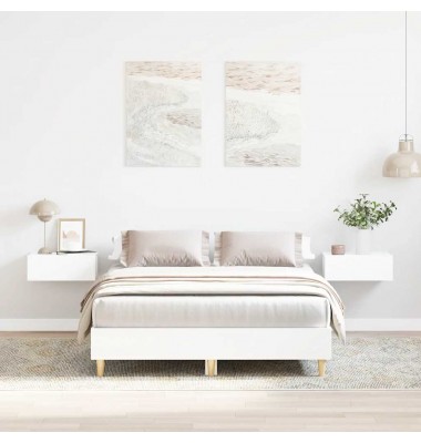  Lovos rėmas be čiužinio, baltas, 140x190 cm, apdirbta mediena - Lovos - 1