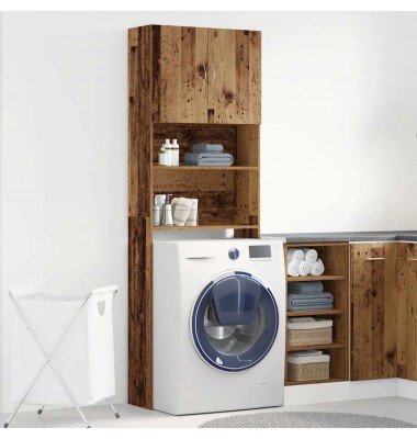  Skalbimo mašinos spintelė Old Wood 64x24x190 cm Engineered Wood - Spintelės skalbimo mašinoms - 3