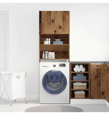  Skalbimo mašinos spintelė Old Wood 64x24x190 cm Engineered Wood - Spintelės skalbimo mašinoms - 4