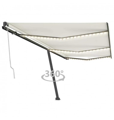  Automatinė markizė su LED/vėjo jutikliu, kreminė, 600x300cm - Markizės terasoms, langams, durims - 1