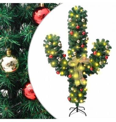  Kalėdinis kaktusas su stovu/LED, žalias, 210cm, PVC - Kalėdinės eglutės - 1