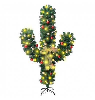  Kalėdinis kaktusas su stovu/LED, žalias, 150cm, PVC - Kalėdinės eglutės - 2
