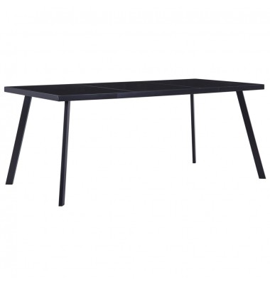  Valgomojo stalas, juodas, 160x80x75cm, grūdintas stiklas - Stalai - 1