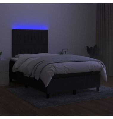  Lova su spyruoklėmis/čiužiniu/LED, juoda, 120x200cm, audinys - Lovos - 4