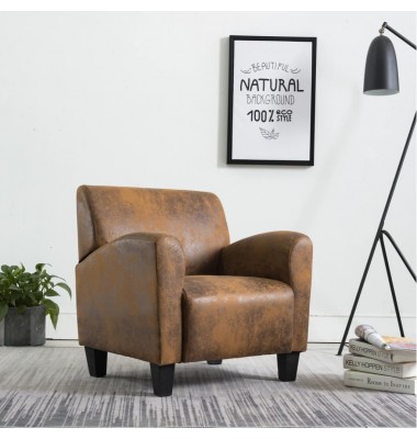 Sofa kėdė, rudos spalvos, dirbtinė versta oda - Foteliai, krėslai - 1