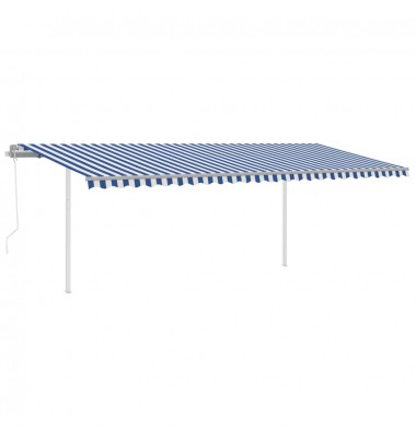  Automatinė markizė su LED/vėjo jutikliu, mėlyna/balta, 6x3m - Markizės terasoms, langams, durims - 2