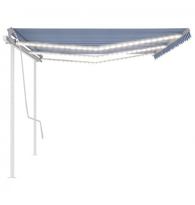  Automatinė markizė su LED/vėjo jutikliu, mėlyna/balta, 6x3m - Markizės terasoms, langams, durims - 5